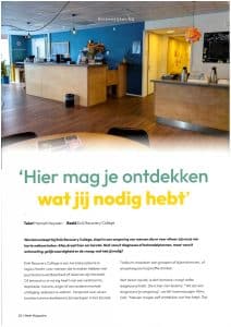 Interview over Enik Recovery College in WEET Magazine